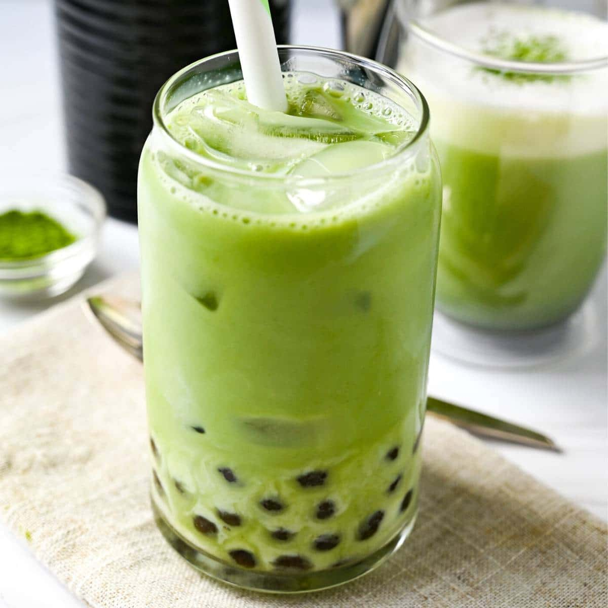 Matcha Bubble Tea - premium Japanese matcha with tapioca pearls